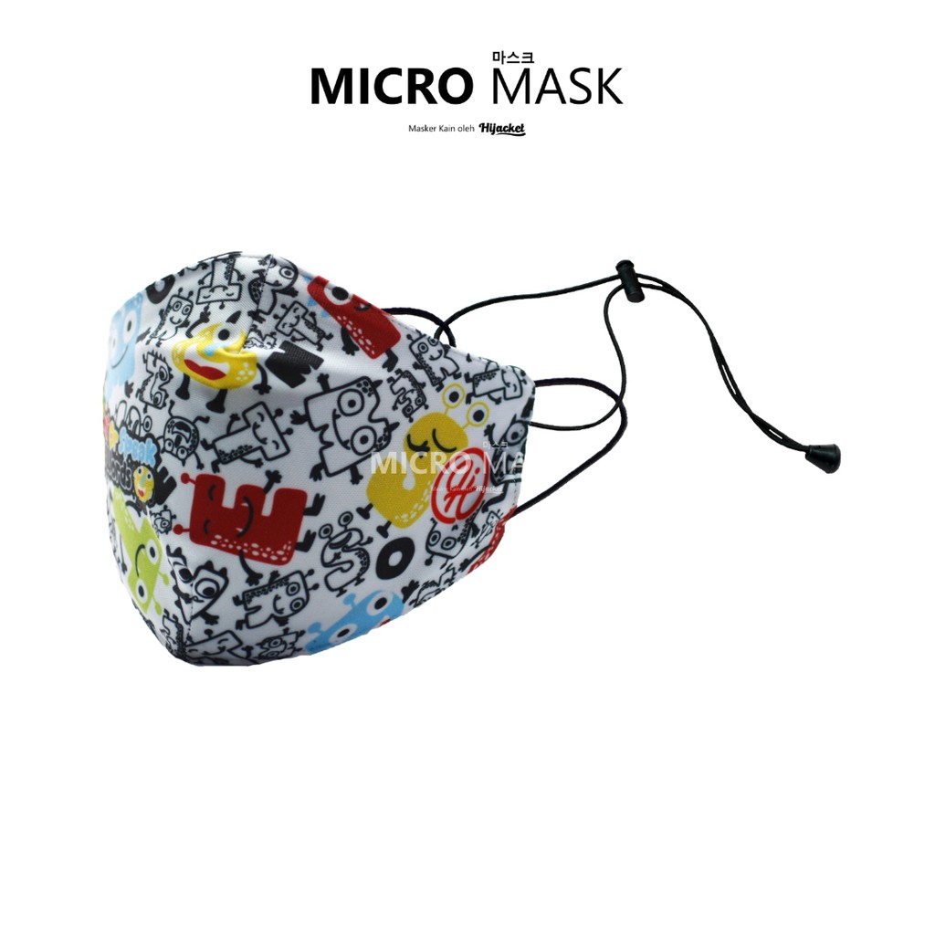 Masker Kain Anak Karakter Micro Mask Kids Hijacket / Masker Earloop / Masker Headloop-KEEP SILENT 05