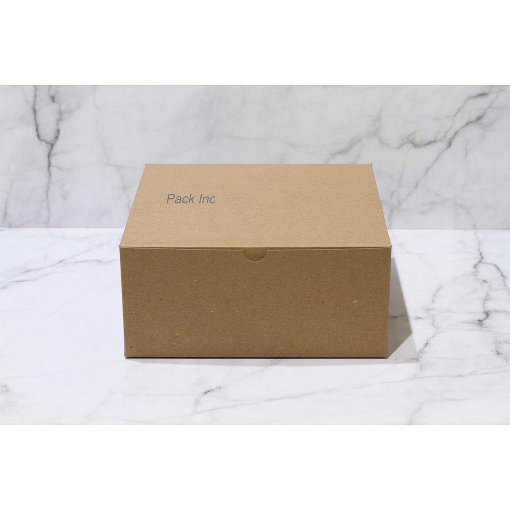 

Box Kraft Dus Coklat Dos Kotak Kue Roti Tart Cake Snack 22x22x10 cm Tanpa Laminasi 310 gsm non laminated