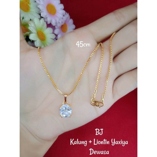 kalung italy dan liontin permata1 45cm