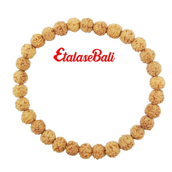 Gelang Rudraksha Asli Alami Heksa Biji Kecil