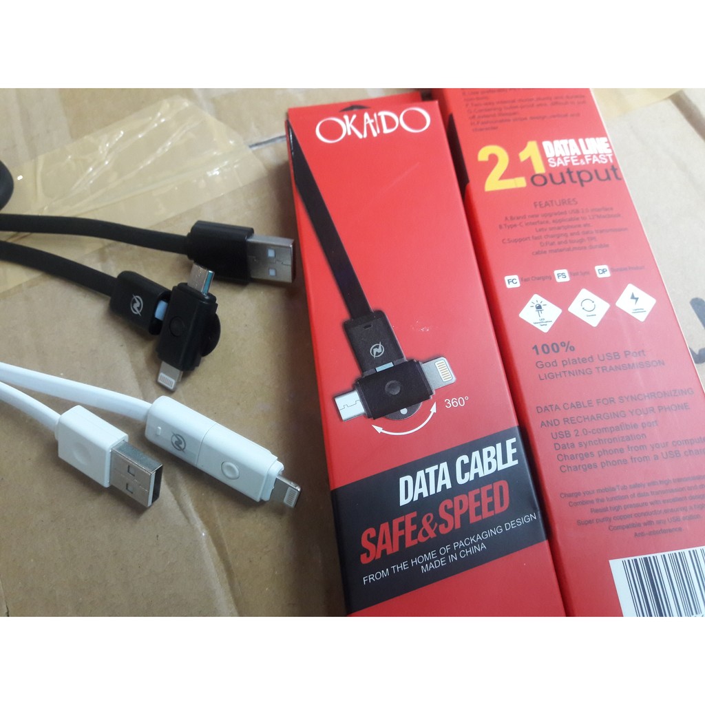 Kabel Data OKAIDO Output 2.1 2in1 Rotation 360 Fast Speed 100cmw