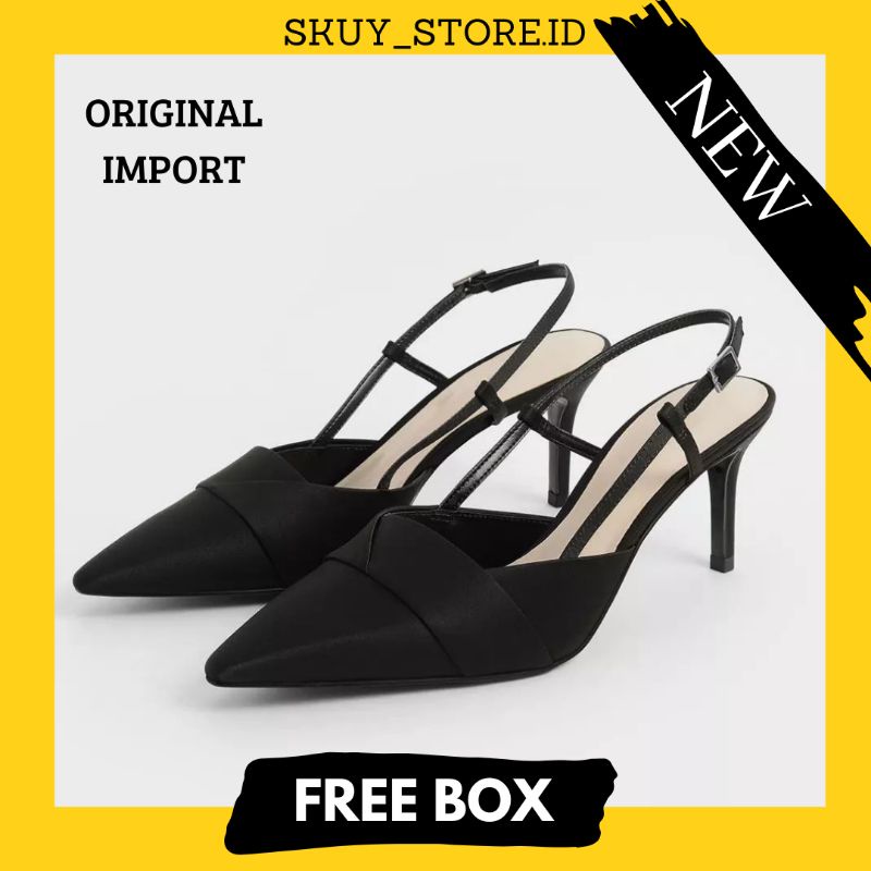 SEPATU CK CHRLES & KEIITH SLINGBACK HEELS WANITA NEW BRANDED FRCS497