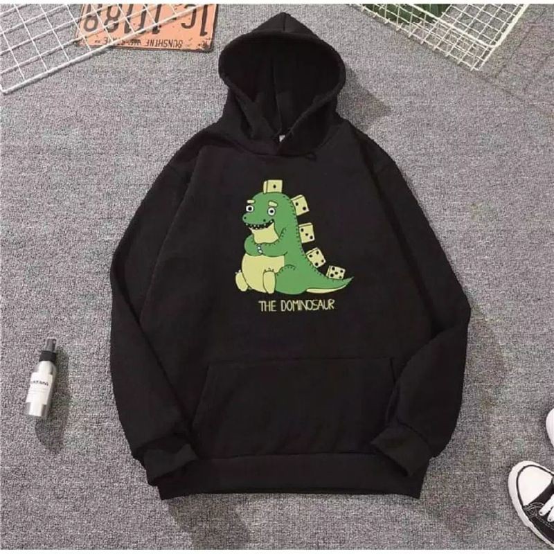 DOMINOSAUR HOODIE WANITA - ATASAN TEBAL PREMIUM