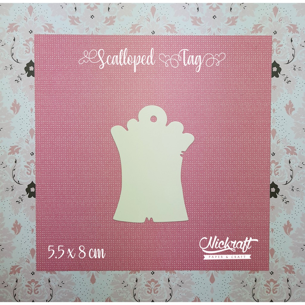 

SCALLOPED TAG - BAHAN SCRAPBOOK LABEL KECIL KARTU UCAPAN MINI HAMPERS