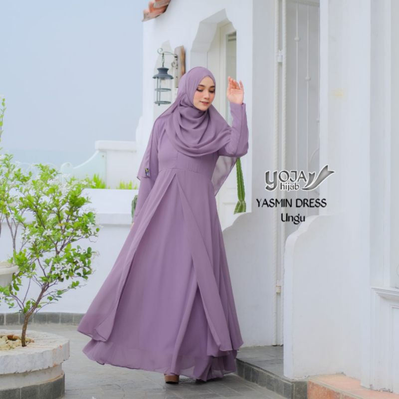 gamis ceruty yasmin set pashmina
