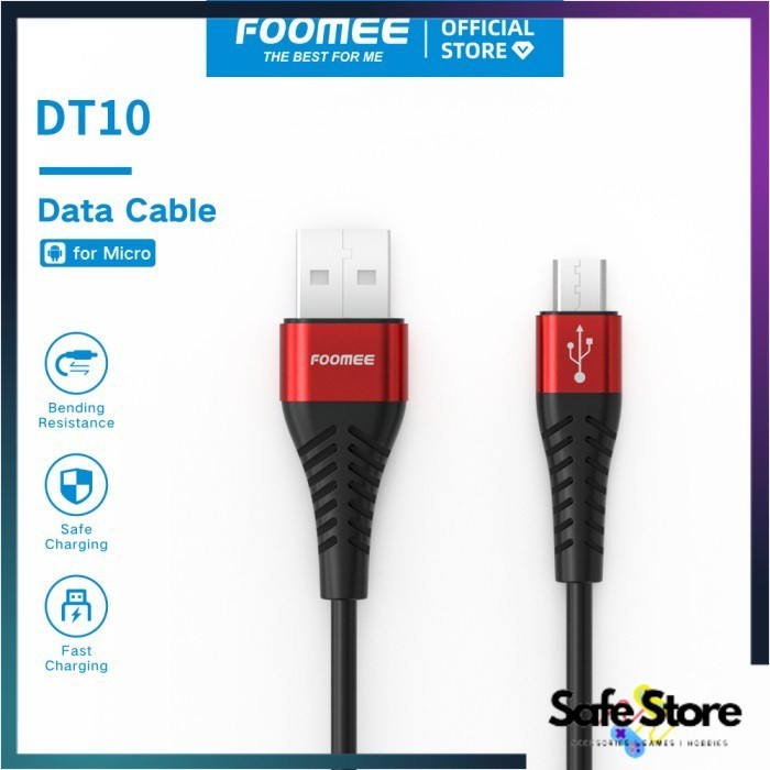 FOOMEE DL10, DQ10, DT10 Data Cable 2.4A Max 1M - Micro