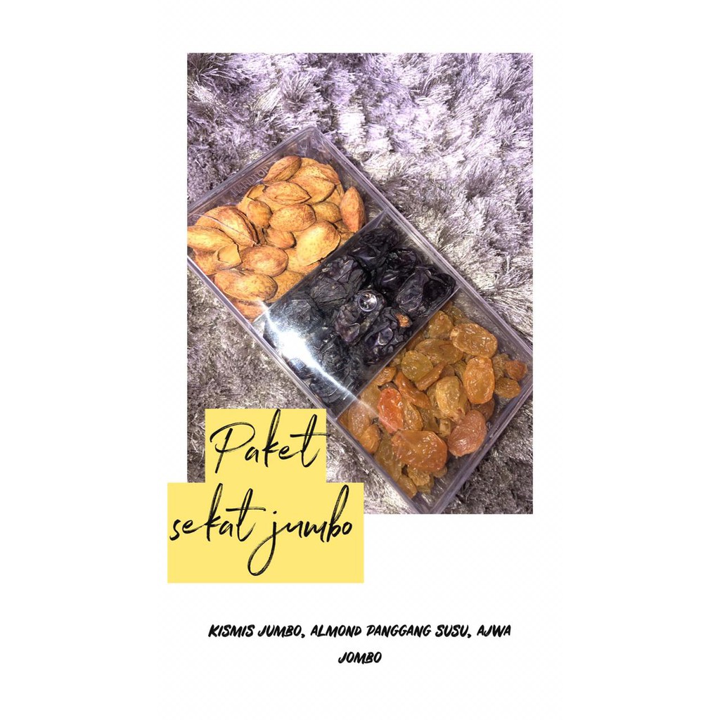 

[COD] - Paket Sekat Jumbo / Kismis + Almond Panggang + Ajwa