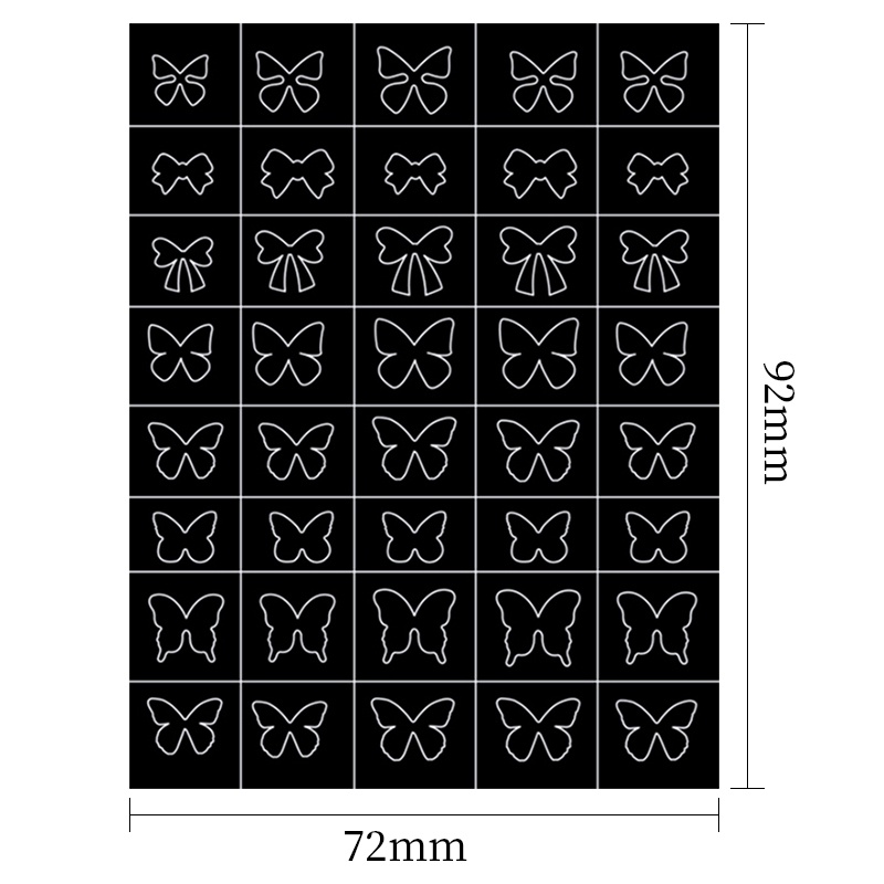 Stiker Kuku 3D Motif Kupu-Kupu Hati Model Hollow Untuk Dekorasi Nail Art