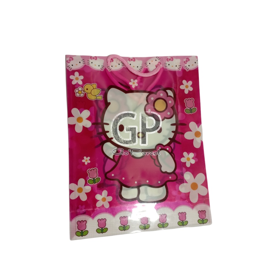 ( Ecer ) SHOPPING PLASTIC BAG - PLASTIK BAG GOODIE BAG SOUVENIR HAMPERS ULANG TAHUN ANAK HELLOKITTY ANGRYBIRD