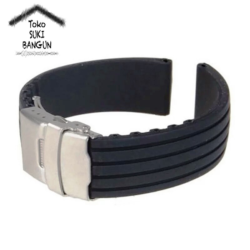 TALI JAM 20mm Rubber Strip Watch Strap Silicone Model Garis Strip