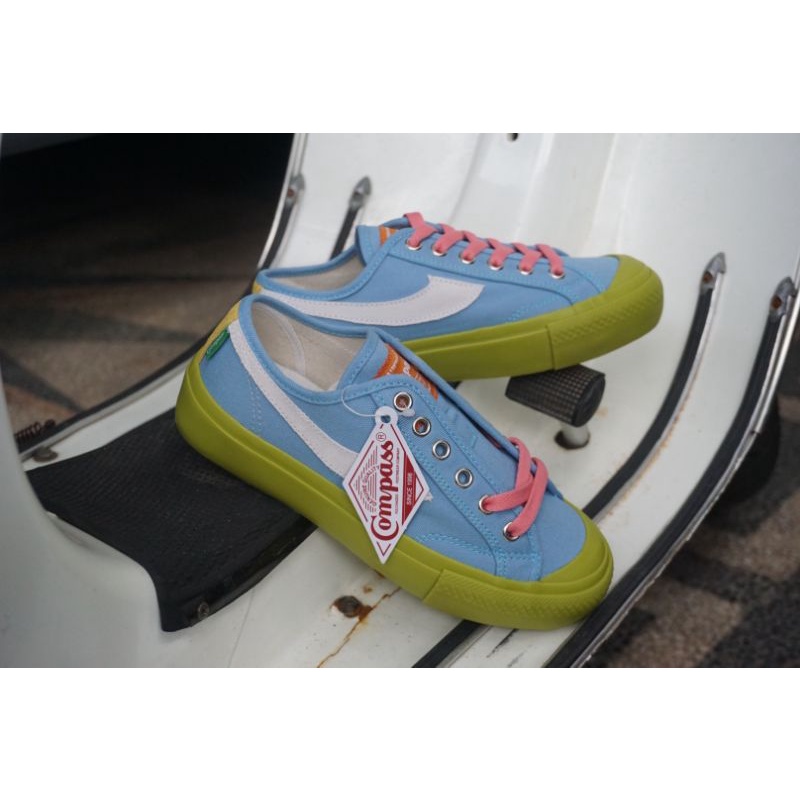 Jual Sepatu Compass Gazelle Low/Hi Matcha Blue | Shopee Indonesia