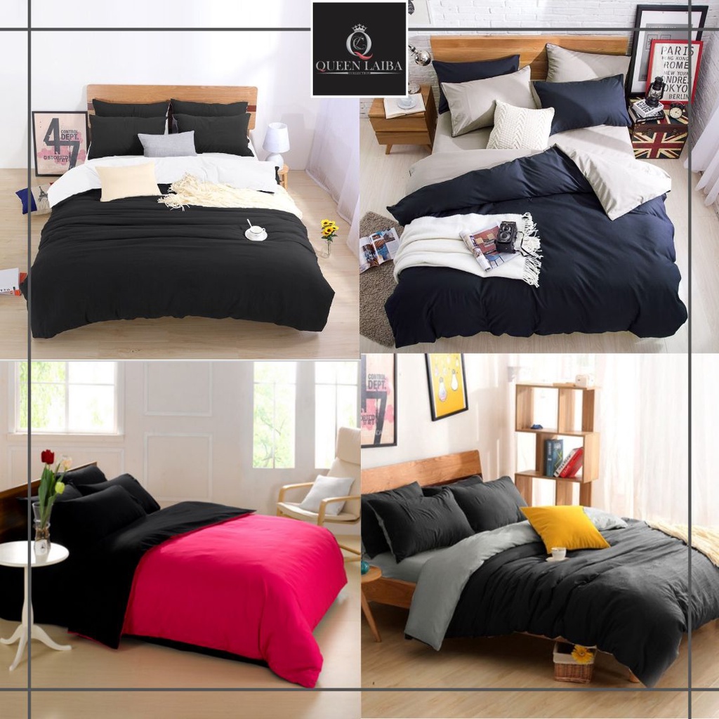 Jual Bedcover Set Minimalise Bedcover Sprei Set Selimut Motif Hitam