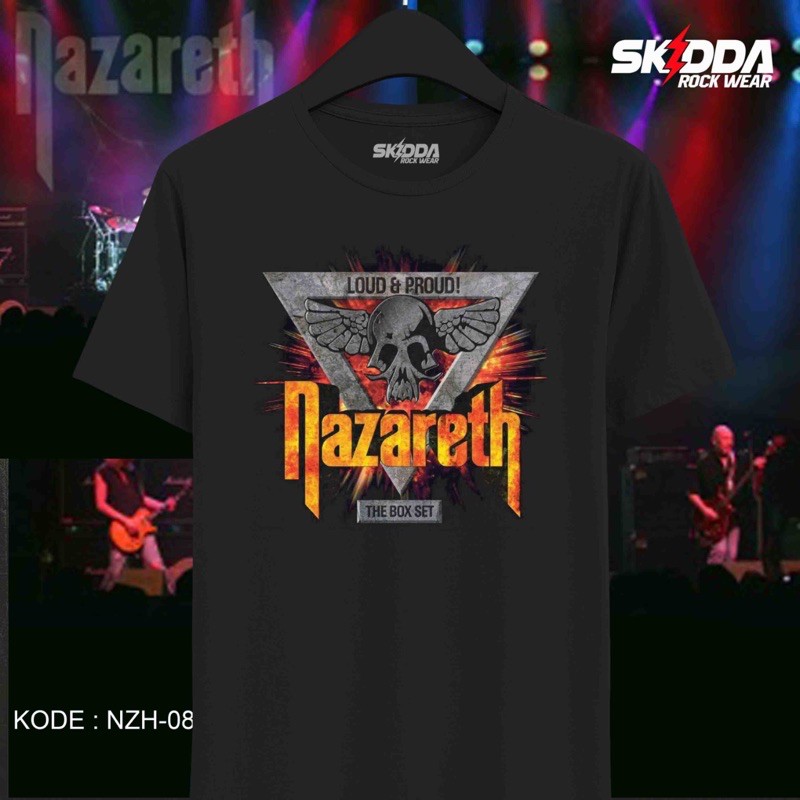 T Shirt Kaos Band Rock NAZARETH - Loud and Proud - Premium Black NSA