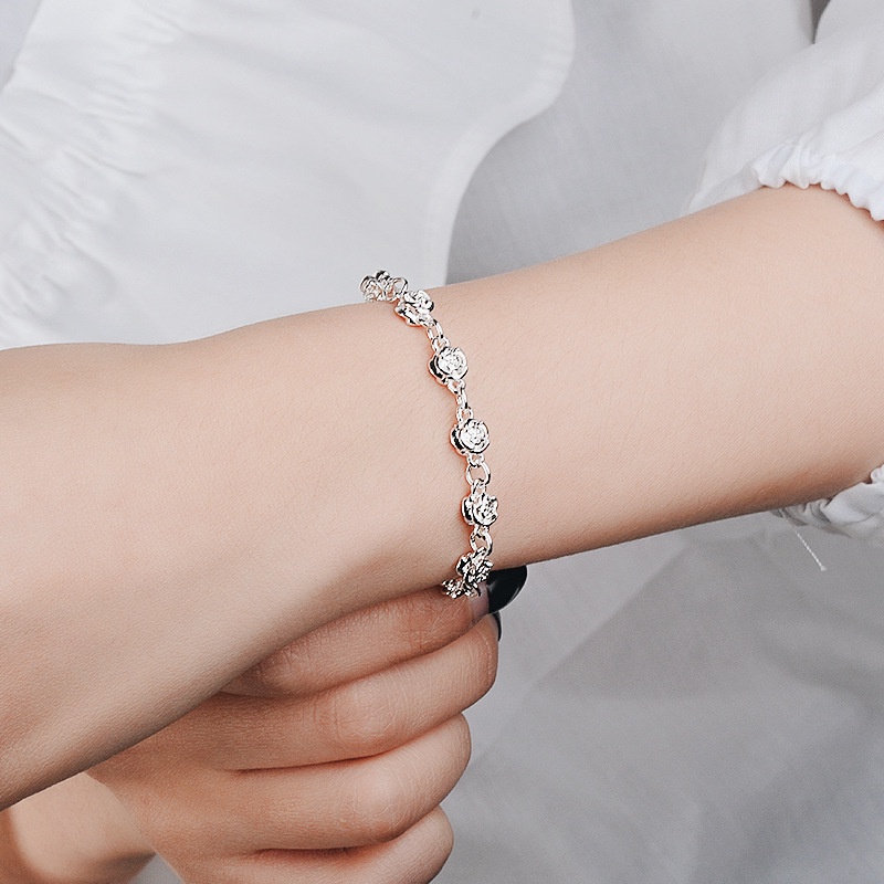 Gelang Bahan Stainless Steel Warna Silver Untuk Wanita