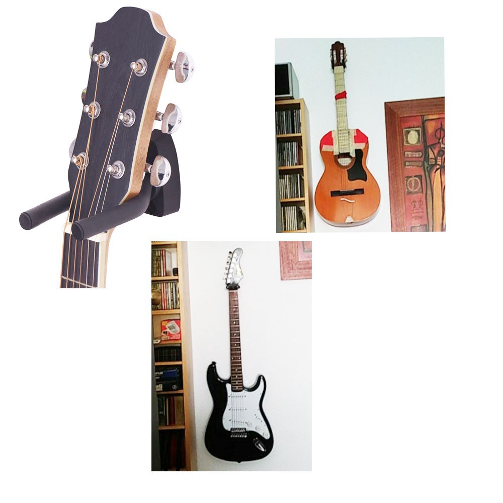 Wall Mount Guitar Hanger Hook Non-slip Holder Stand untuk Gitar dll