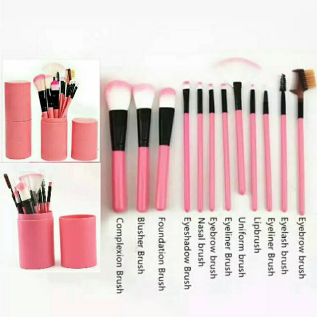 KUAS SET TABUNG ISI 12/  COSMETIK BRUSH / KUAS SET NAKED / KUAS BLUSH ON