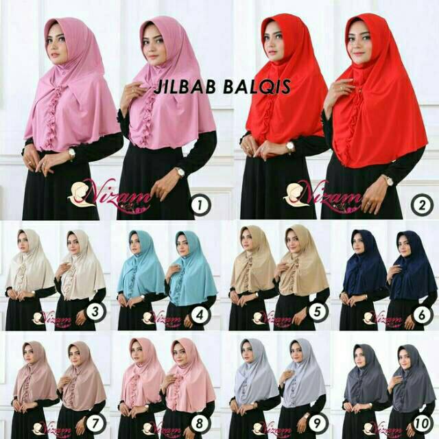 Hijab Jilbab Bergo Balqis. Jilbab Nizam. Kerudung Jersey Polos. Hijab Pet Antem