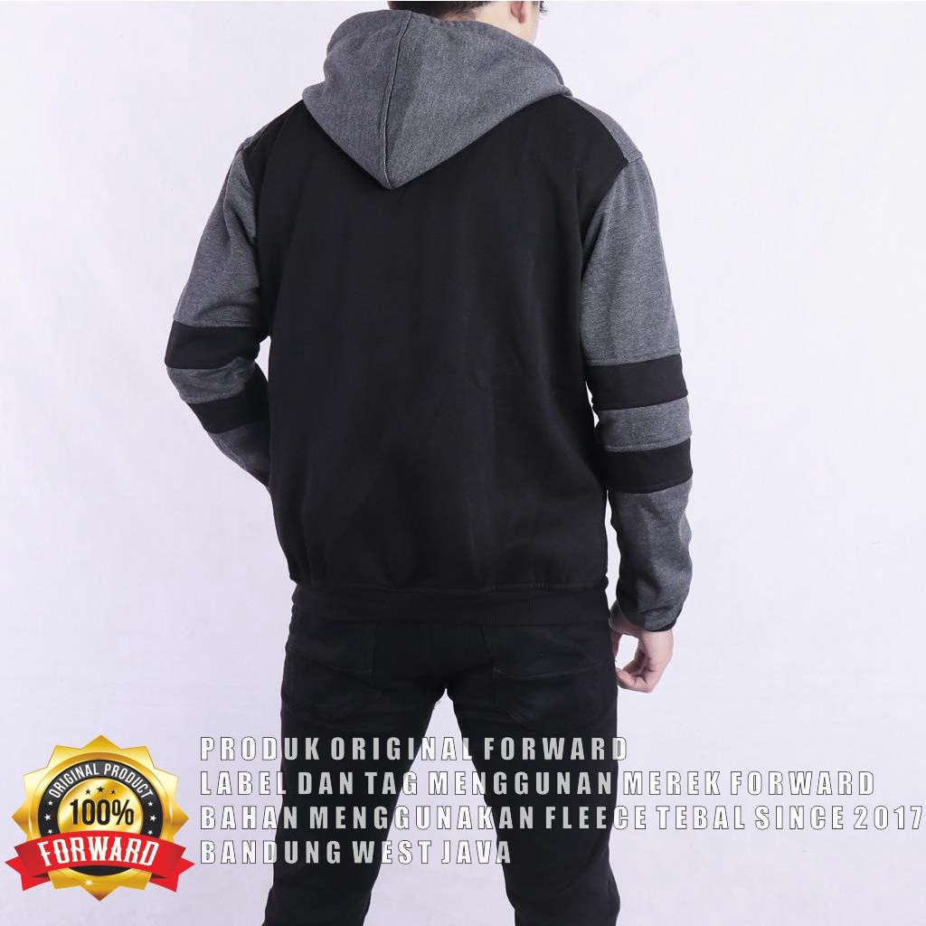 Jaket Sweater Hoodie Resleting Zipper Polos Pria &amp; Wanita Premium Quality Bahan Fleece Tebal Forward System Forwardshop