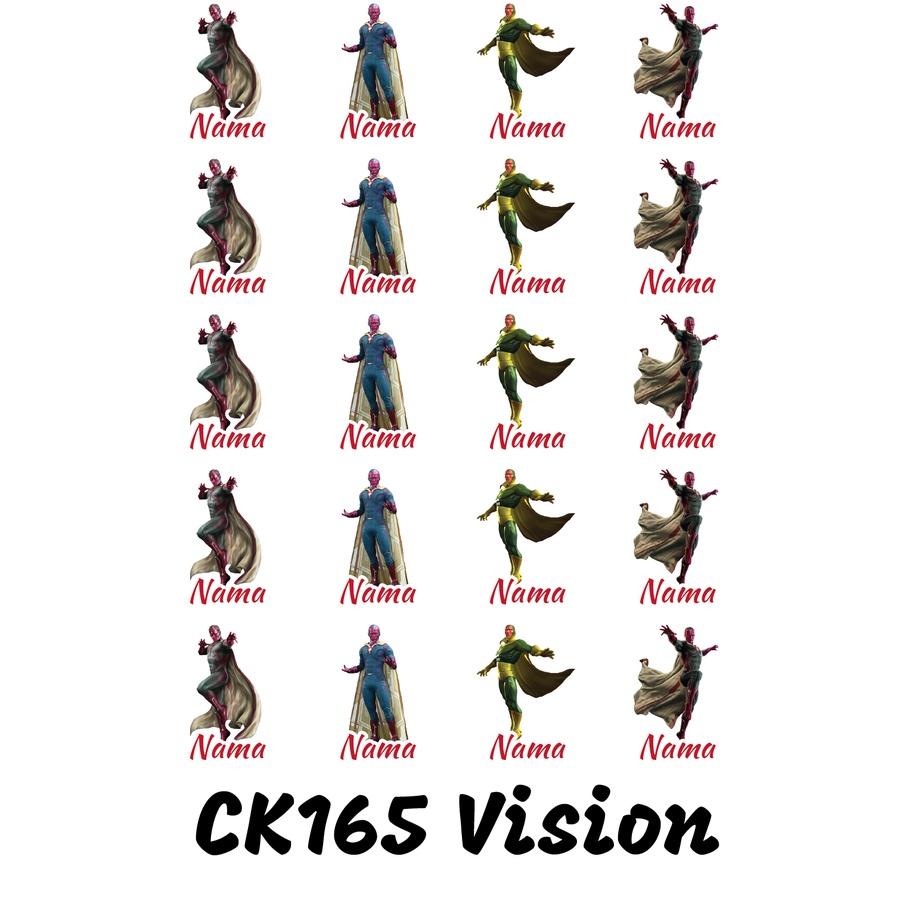 

Sticker Nama Cutting Label Waterproof Tahan Air Vision (CK165)