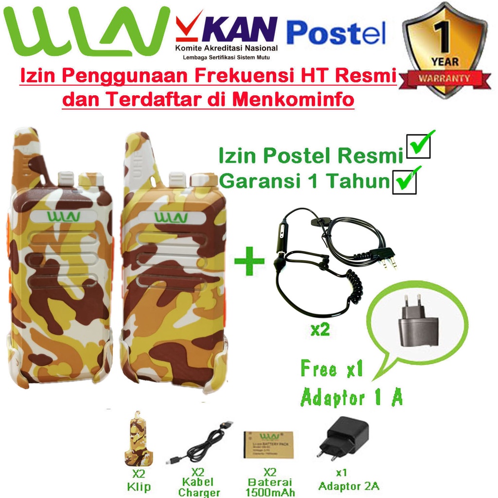 PAKET FBI HT WINLAN WLN KD-C1 LORENG (ARMY, ABU,HIJAU,COKLAT,PUTIH) TANPA DESKTOP / TANPA CHARGER DUDUK