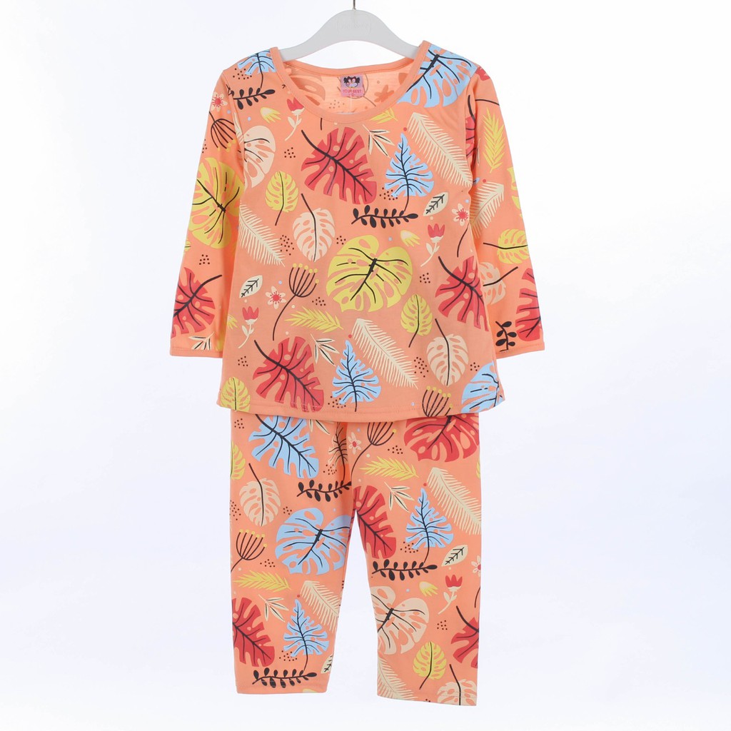 SETELAN FASHION KLEPON SRA162 BAJU ANAK PEREMPUAN MOTIF DAUN JANDA BOLONG BAHAN KAOS 2-7 TAHUN-5