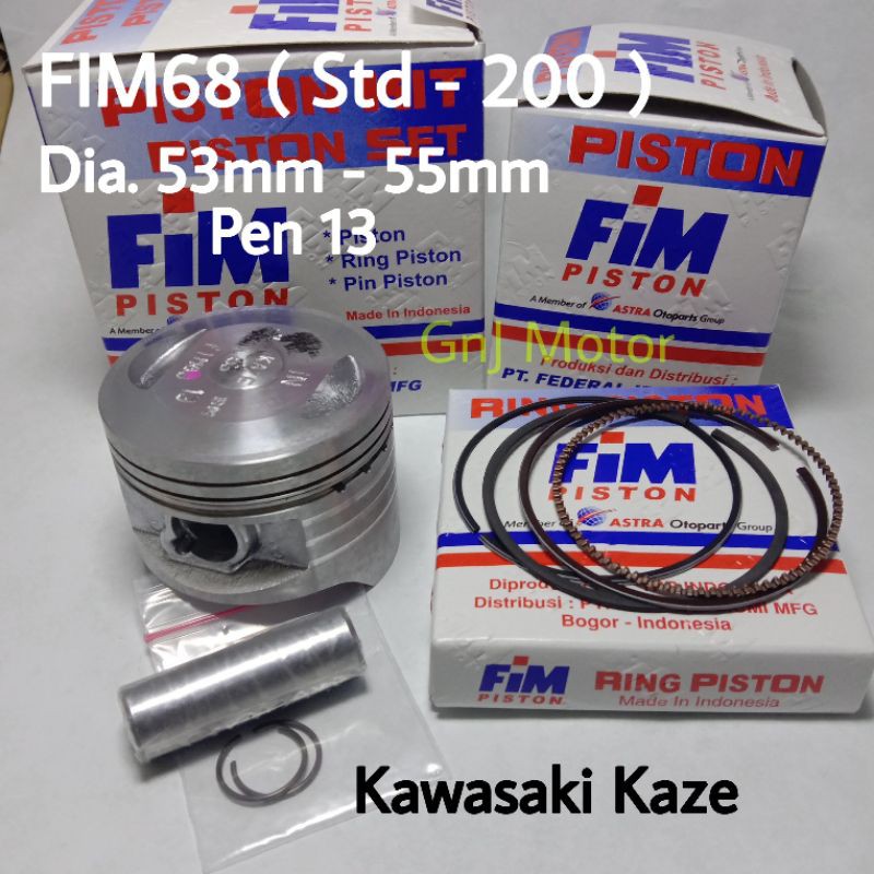 Seher piston set FIM kawasaki kaze pin 13 dm 53, 53.5, 54, 54.5, 55 mm