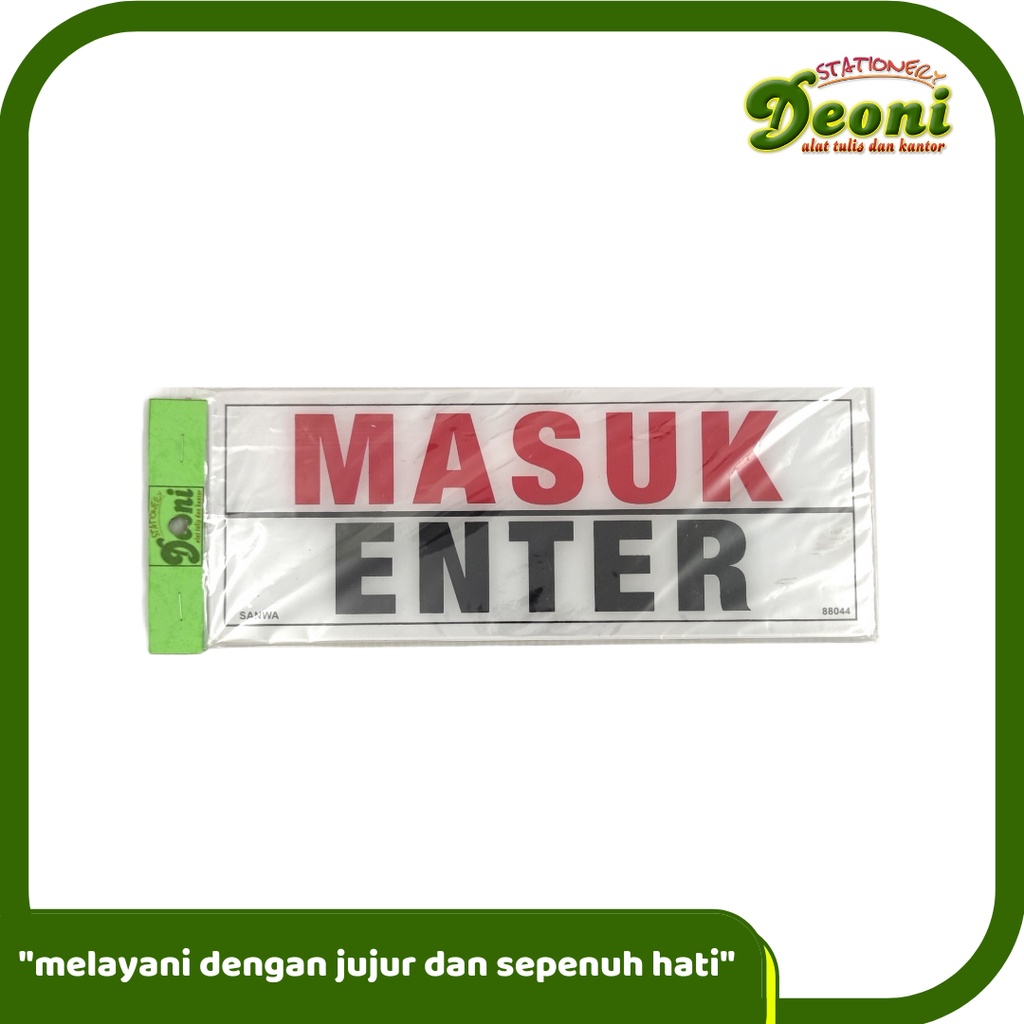

SANSAN WAWA Sign Board Akrilik 8.5 X 22cm - MASUK ENTER