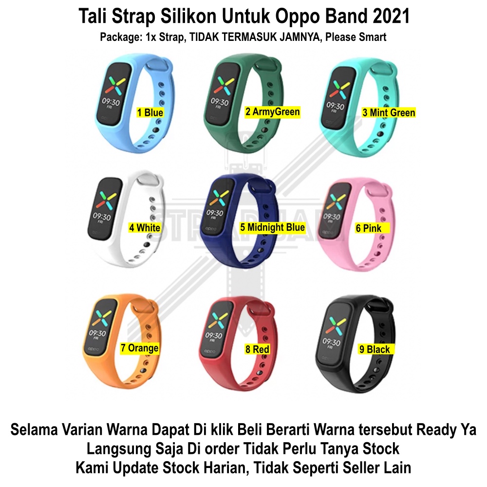 Tali Jam Strap Silikon Untuk Oppo Band 2021 - Replacement Band Rubber