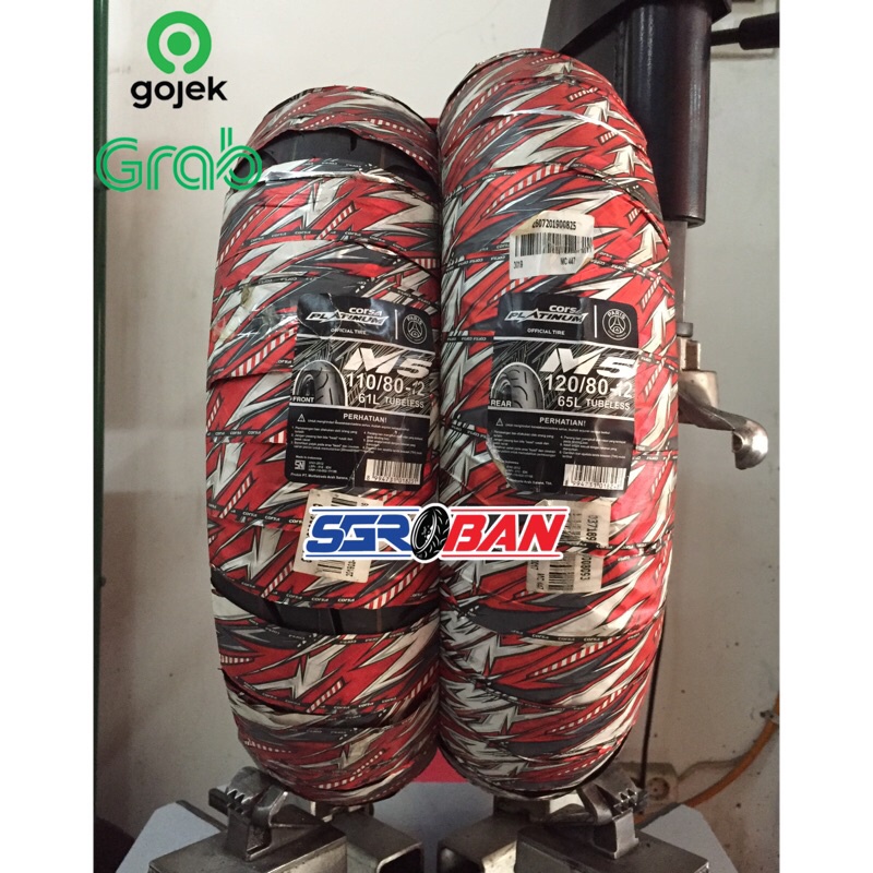 PAKET BAN CORSA M5 110/80-12 120/80-12 TUBELESS CORSA PLATINUM RING 12