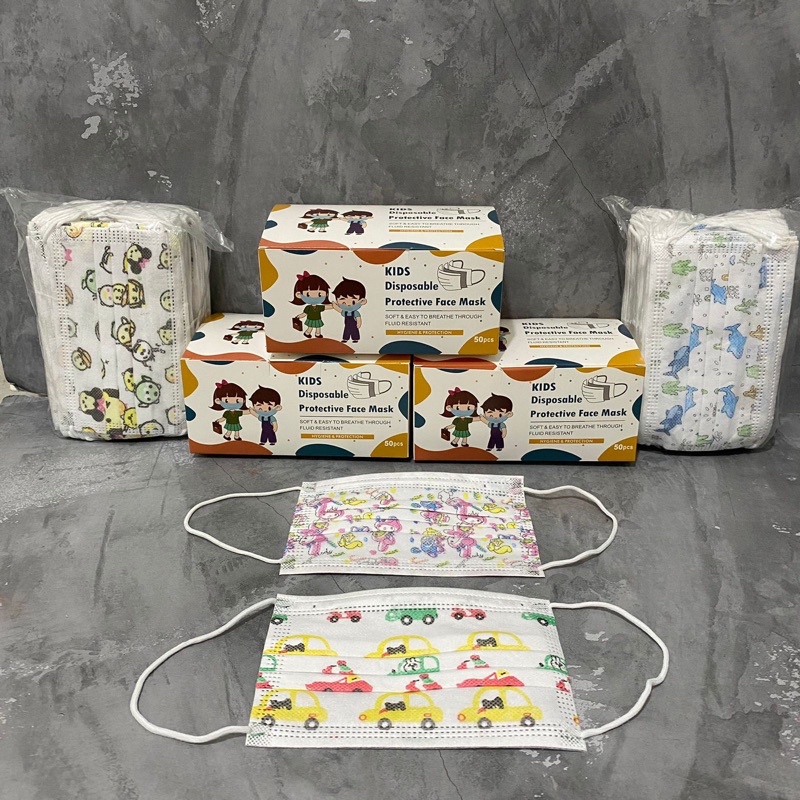 MASKER EARLOOP ANAK ANAK AERLOP ANAK 3 PLY ISI 50 PCS