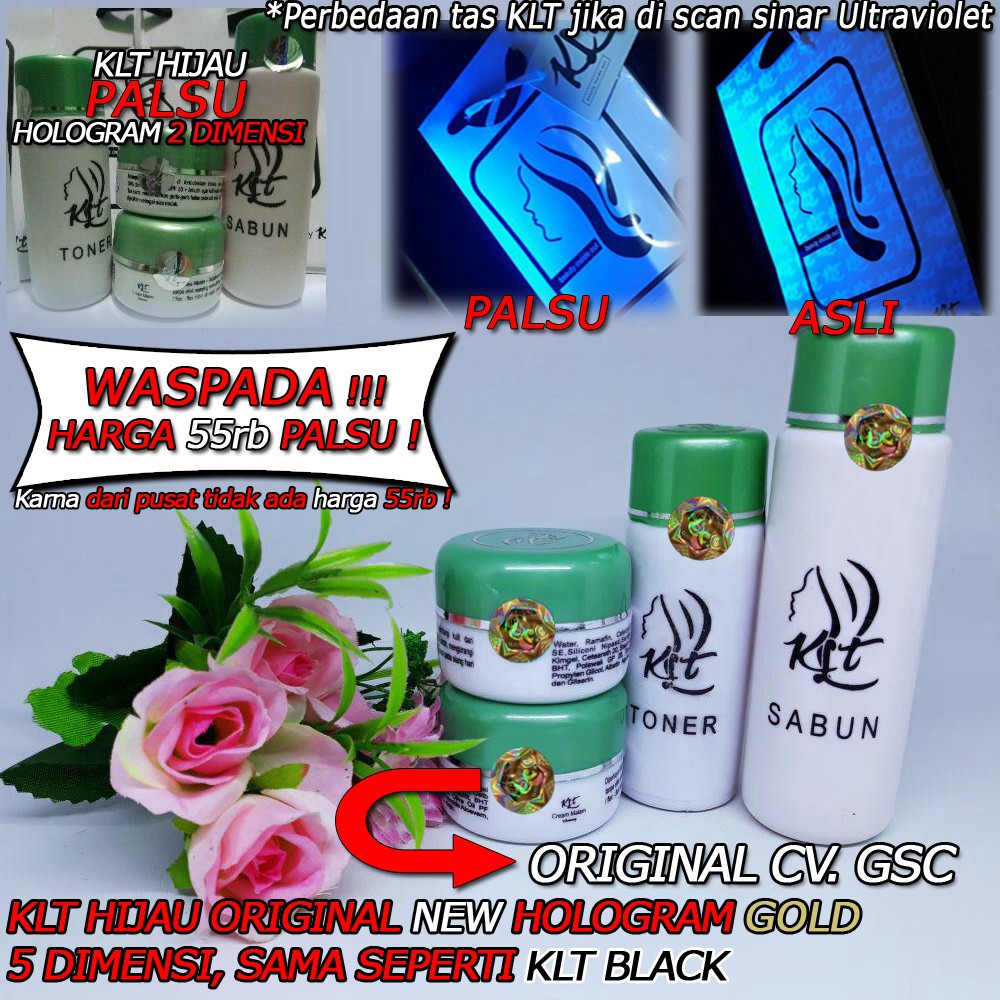 Cream KLT Hijau Kemasan Lama Original GSC Hologram 5D