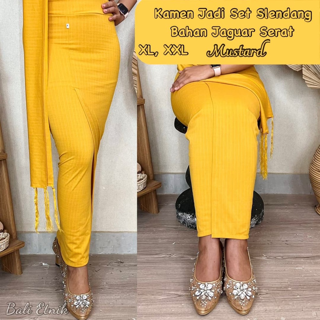 ABHA - Kamen Jadi Set Selendang Bahan Jaguar Serat/Kamen Bali