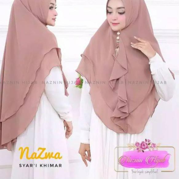 Terbaru JGF ()Jilbab Khimar Nazma / Hijab Instan Rempe Syari 2 layer / kerudung Instant  bahan Cerut