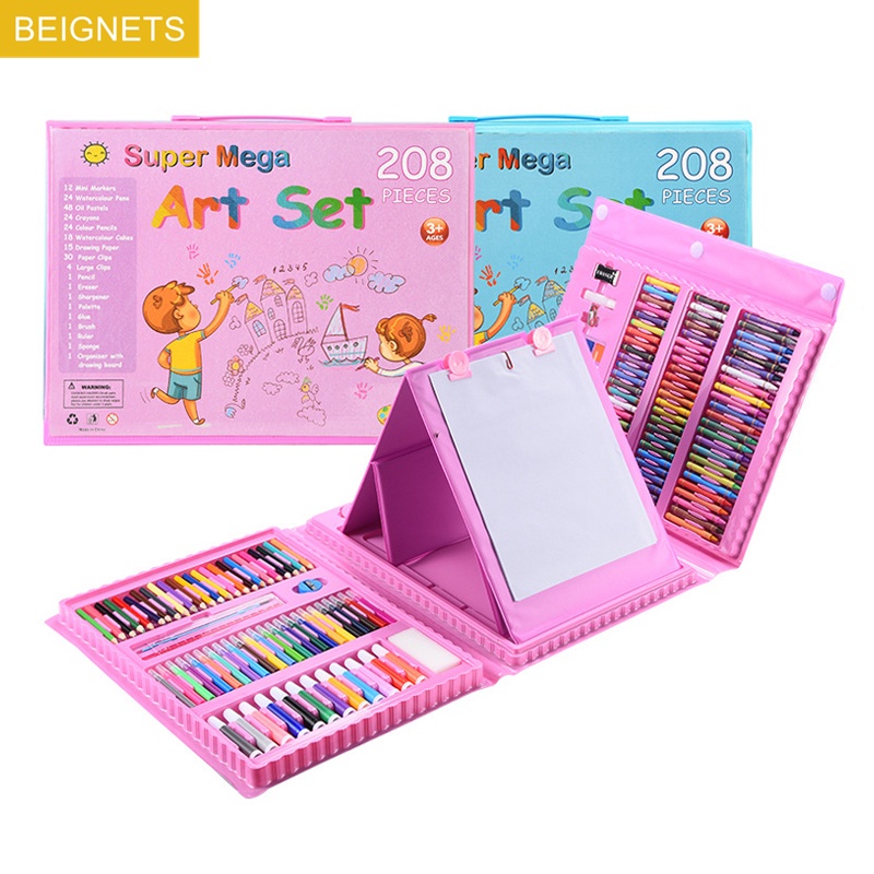 

208Pcs Alat Tulis Untuk Crayon Set Anak Lukisan Pena Serbaguna Netral Pulpen Warna Warni Set Dengan Papan Gambar