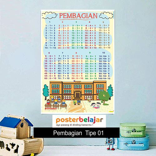 Jual Tipe Posbel Poster Pendidikan Belajar Pembagian Matematika