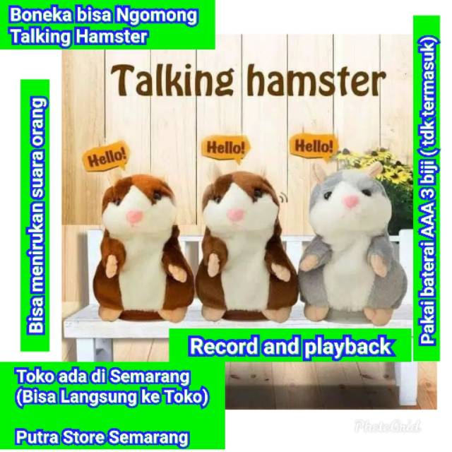 Talking Hamster Boneka bisa Ngomong Boneka bicara Menirukan suara