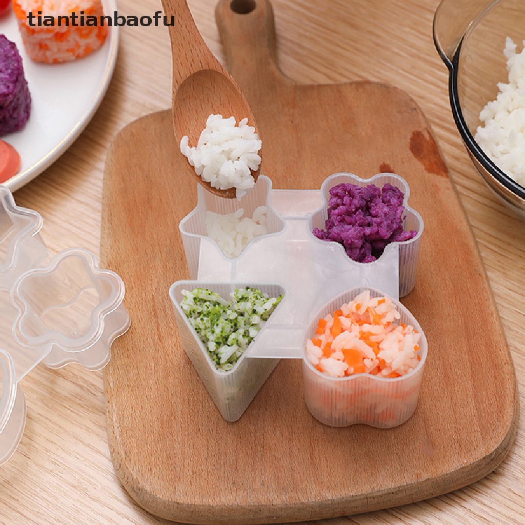 1 Pc Alat Cetakan Pembuat Bola Nasi Sushi Bento 4 in 1 DIY Untuk Dapur