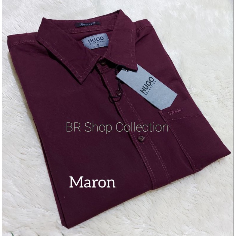 kemeja HG Selection Original lengan Pendek Polos katun Import HS selection