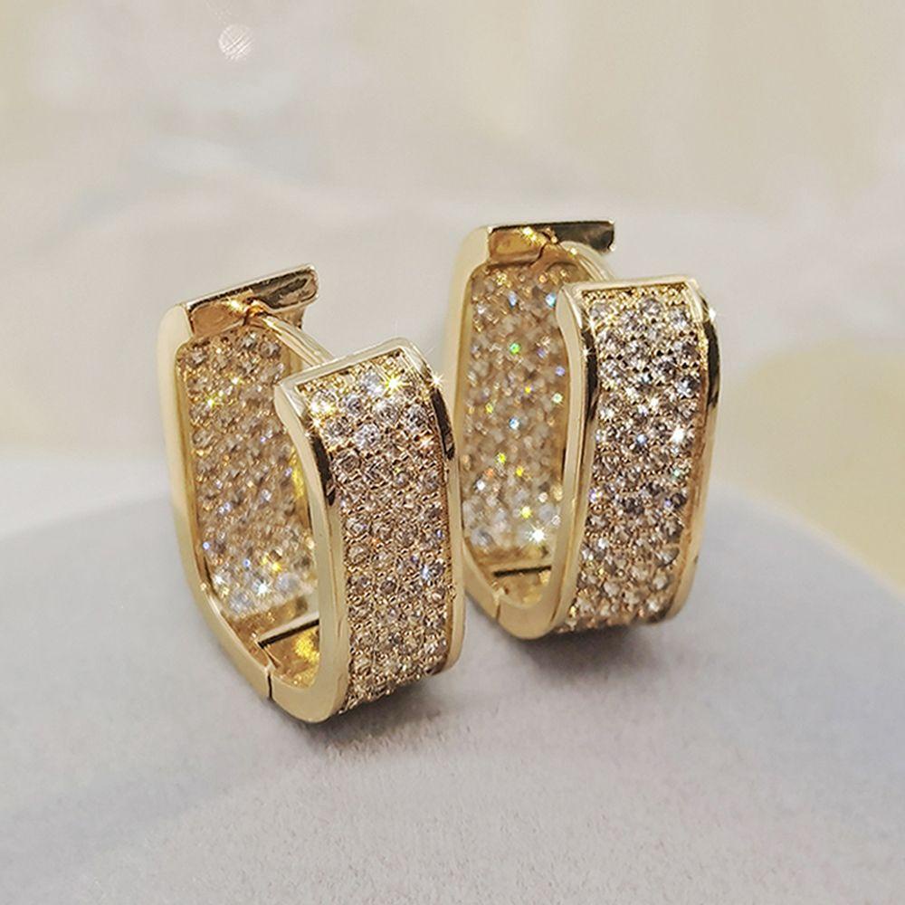 Agustinina Hoop Earrings Untuk Wanita Mewah Indah Perhiasan Halus Pernikahan Eropa Cubic Zircon Piercing Ear Jewelry