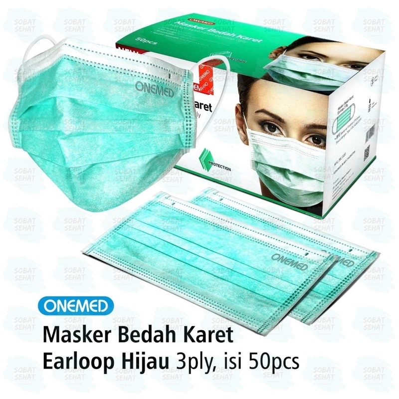 ONEMED MASKER MEDIS 3 PLY EARLOOP