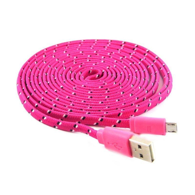 KABEL DATA Micro USB Warna Warni 3M - MOTIF TALI SEPATU