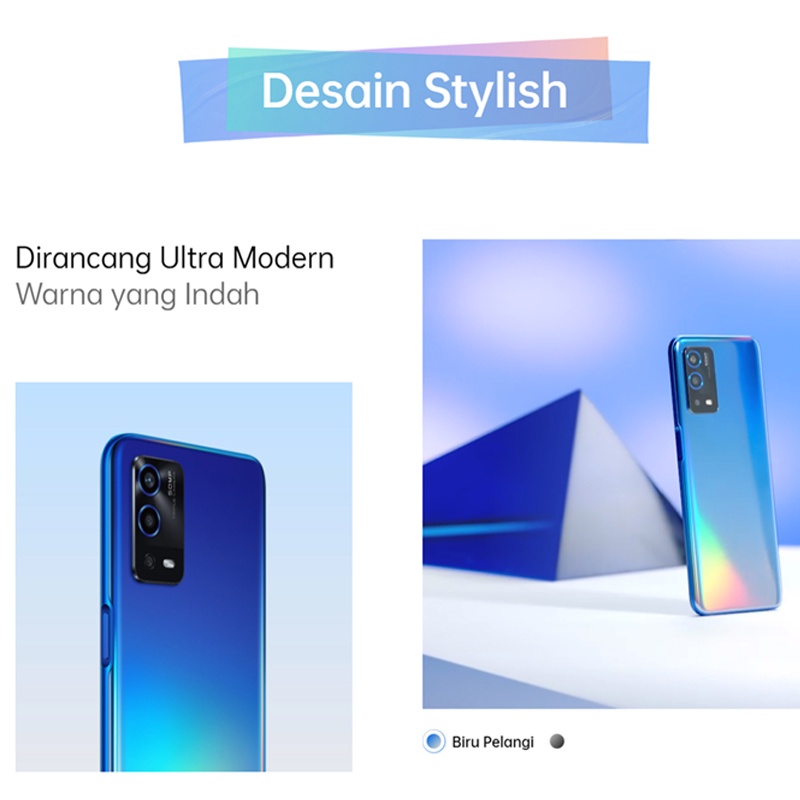 OPPO A55 RAM 4GB ROM 64GB CPU MediaTek Helio G35 Baterai 5000mAh Pengisian Cepat 18W Layar Punch Hole 6.51 inch Kamera AI 50MP Kamera Selfie 16MP Garansi Resmi Mendukung cicilan Hp OPPO A54 4/64-1