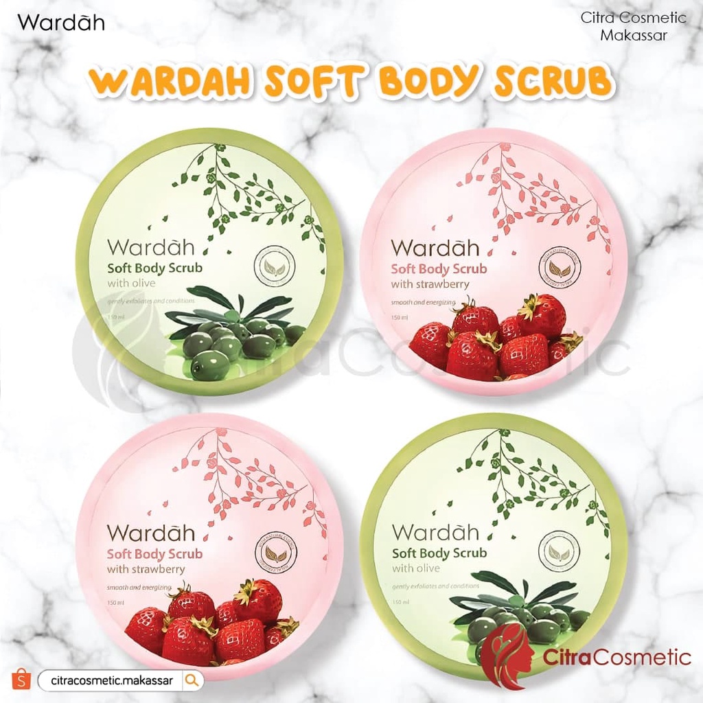 Wardah Soft Body Scrub 150 Ml | Olive | Strawberry