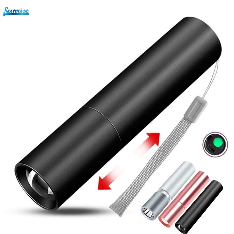 USB Rechargable Mini LED Flashlight 3 Lighting Mode Waterproof Portable Torch Outdoor Light