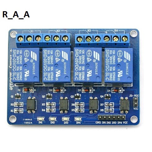 Module Relay 4 Channel untuk ARDUINO 10A 250VAC 30VDC Optocoupler