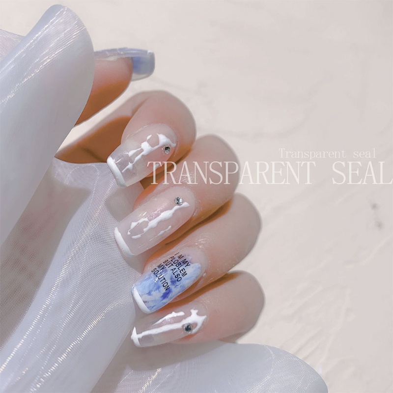 Siy Stempel Silikon Transparan Kepala Ganda Untuk Nail Art