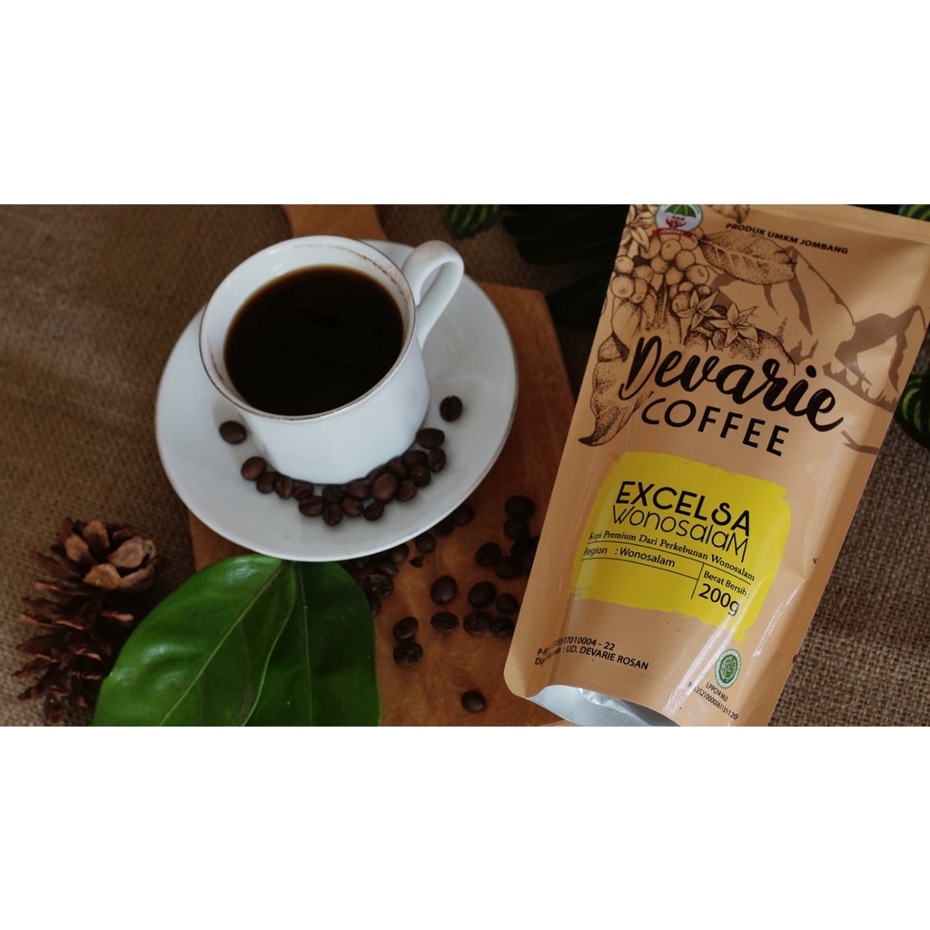 

Kopi bubuk murni "Devarie Coffee Excelsa Wonosalam 200gr