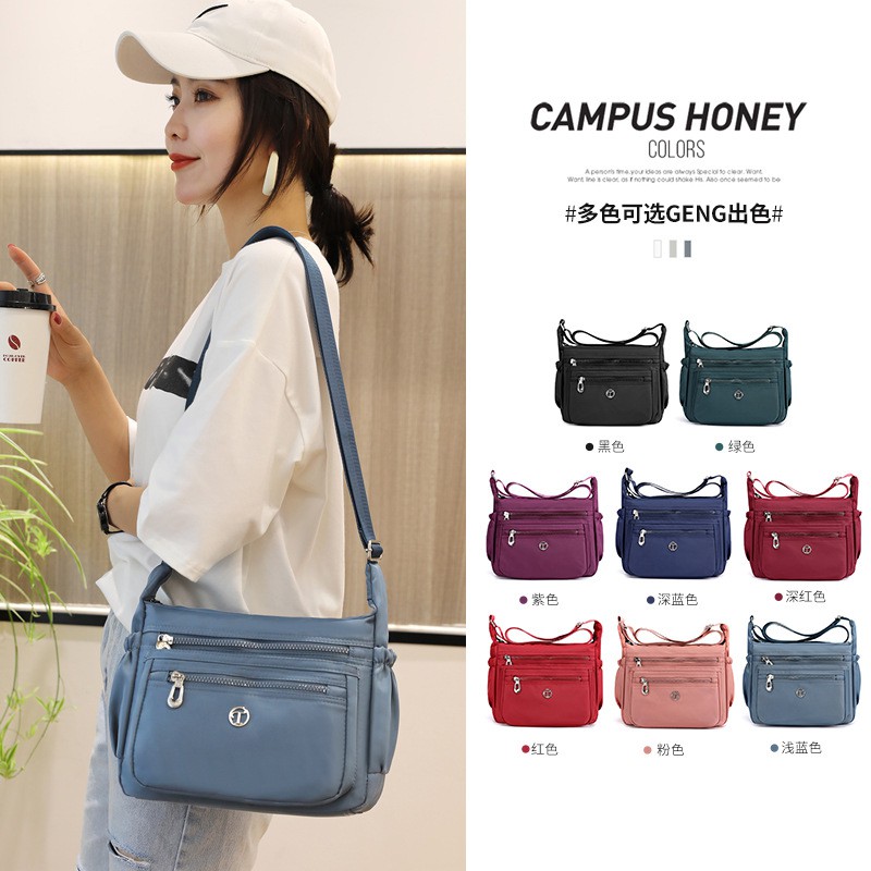 tas selempang wanita shouder bag waterproof import nylon Import J79