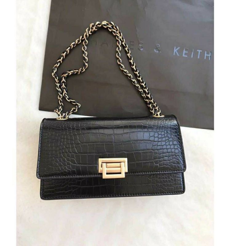 TAS WANITA WODEN BOXY CROCO CHAIN SLING BAG