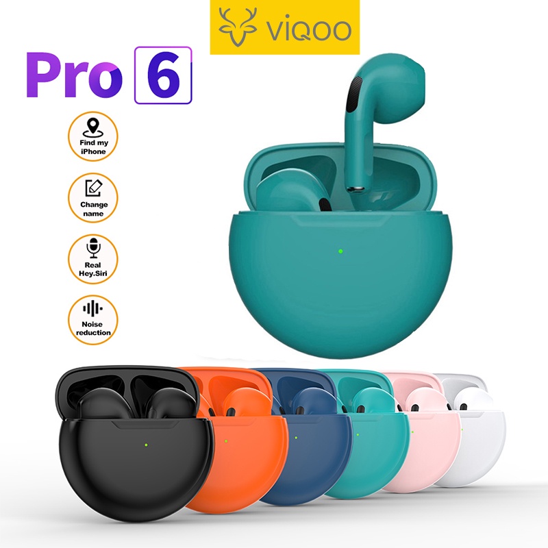 【COD】Viqoo Earbuds TWS PRO 6 Bluetooth Earphone 5.0 Headphone Suara Super Bass Earphone Nirkabel Earphone Tws Sport Earpiece